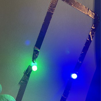 Both of the leds lit up for the parell circuit. I wanted to test if multiple leds would light up if I added more and changed the circuit design.